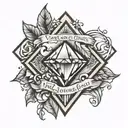 Diamond with words "you learn to live with pressure when it's the only thing you feel"  tattoo design idea