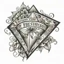 Diamond with words "you learn to live with pressure when it's the only thing you feel"  tattoo design idea