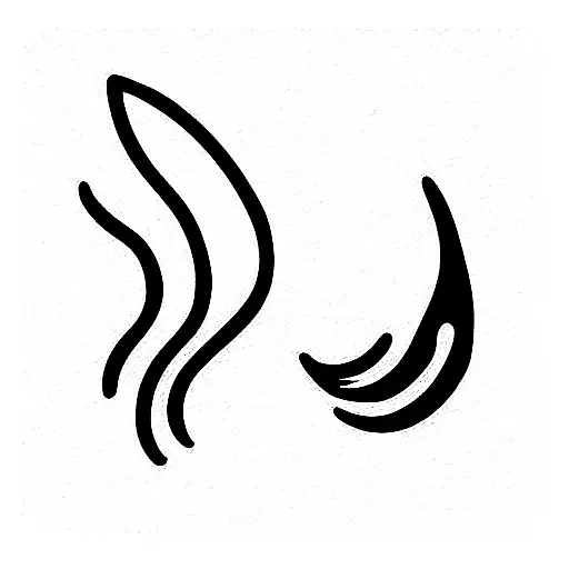 simple black line tattoo of a cat with angel wings tattoo design idea