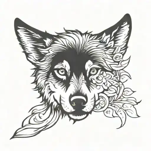 wolf and girl tattoo forearm for women  tattoo design idea