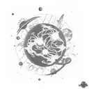 finex space burn planet tattoo design idea