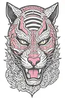 Tony's mask (raging tiger) from the game named "Hotline Miami" tattoo design idea