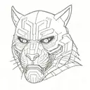 Tony's mask (raging tiger) from the game named "Hotline Miami" tattoo design idea