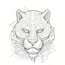 Tony's mask (raging tiger) from the game named "Hotline Miami" tattoo design idea