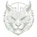 Tony's mask (raging tiger) from the game named "Hotline Miami" tattoo design idea