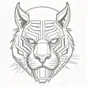 Tony's mask (raging tiger) from the game named "Hotline Miami" tattoo design idea
