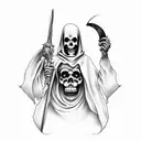 Grim Reaper with moon tattoo design idea