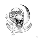 Grim Reaper with moon tattoo design idea
