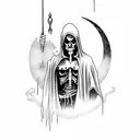 Grim Reaper with moon tattoo design idea