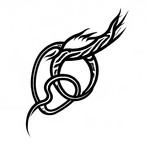 2D Ouroboros Dragon moderate detail tattoo design idea