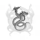 2D Ouroboros Dragon moderate detail tattoo design idea