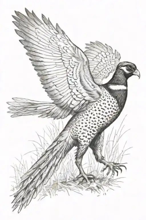 Hunting A Pheasant tattoo design idea