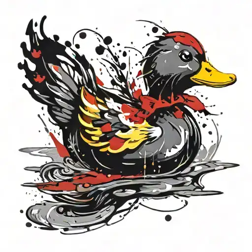 imp rubber duck tattoo design idea