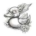 devil rubber duck toy tattoo design idea