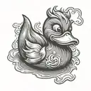 devil rubber duck toy tattoo design idea