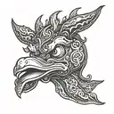 rubber duck devil with horns tattoo design idea