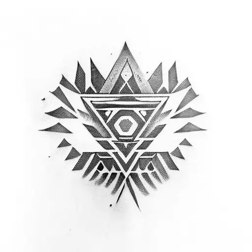 hawk eye with star tattoo design idea