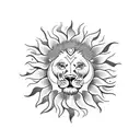  sun lion sunflower leo tattoo design idea