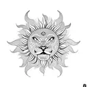  sun lion sunflower leo tattoo design idea
