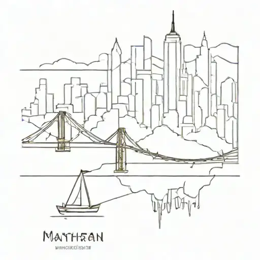 caption manhattan tattoo design idea