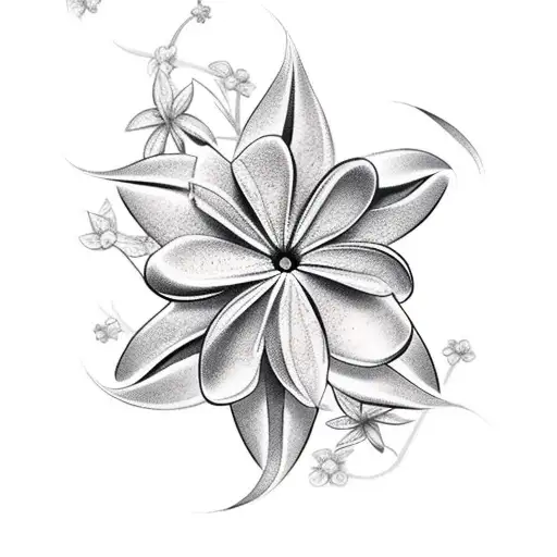 colourful star jasmine flower tattoo design idea