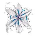 colourful pink star jasmine flower tattoo design idea