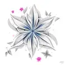 colourful pink star jasmine flower tattoo design idea
