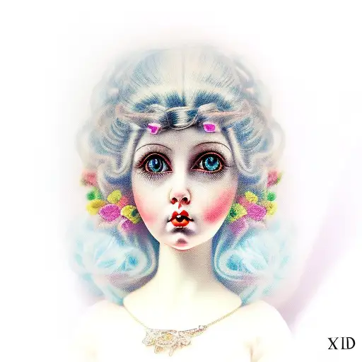 antique doll tattoo design idea