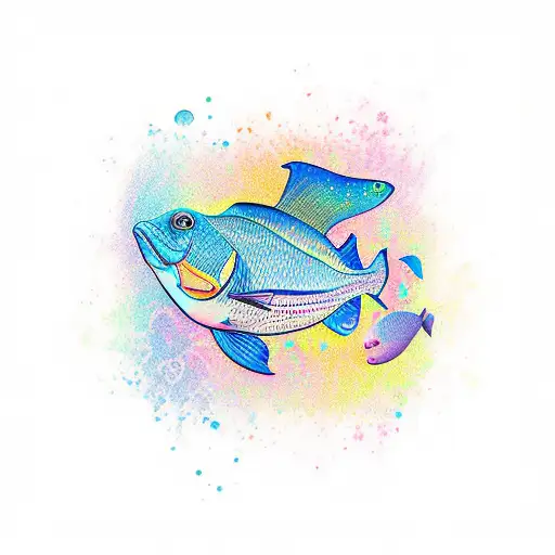 just keep swimming words tattoo design idea