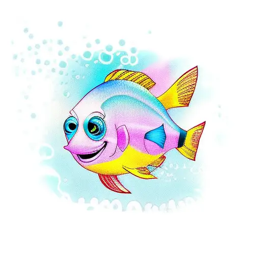 just keep swimming quote tattoo design idea