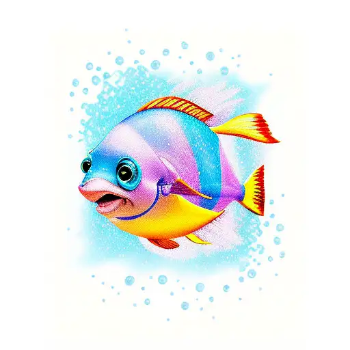 just keep swimming quote tattoo design idea