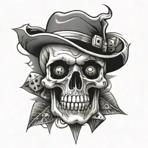 skull with  dice instead of eyes  tattoo design idea