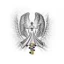 angel playing slot machine tattoo design idea