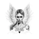 angel playing slot machine tattoo design idea