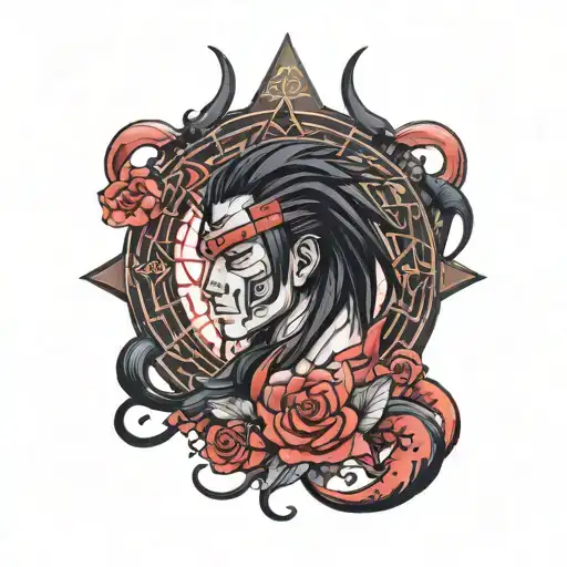Itachi uchiya tatto mix with cancer zodiac sign  tattoo design idea