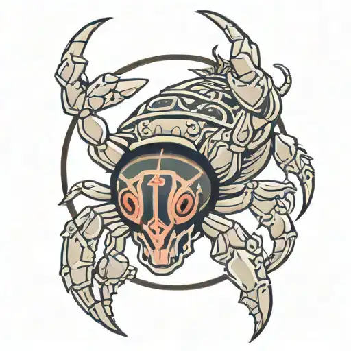 Itachi uchiya and crab zodiac sign  tattoo design idea