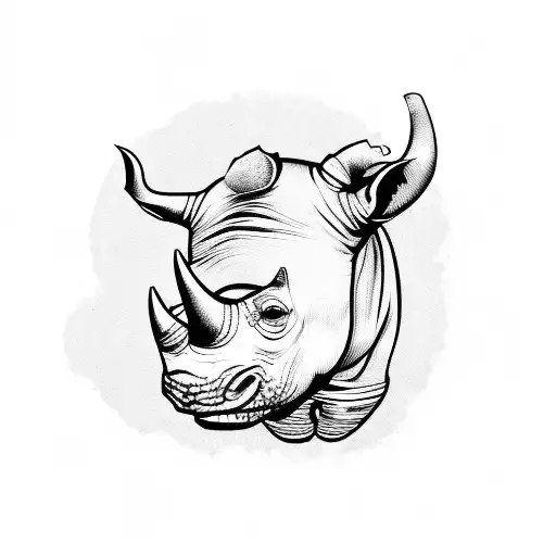 rhino head tattoo design idea