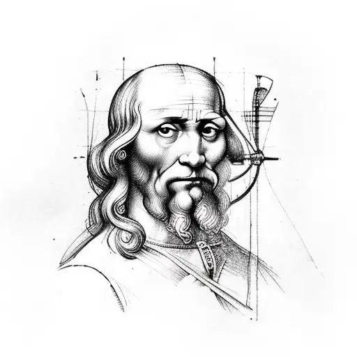 Incorporate Leonardo da Vinci's famous inventions into a finger tattoo tattoo design idea