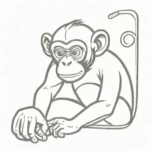 monkey with boxing gloves tattoo design idea