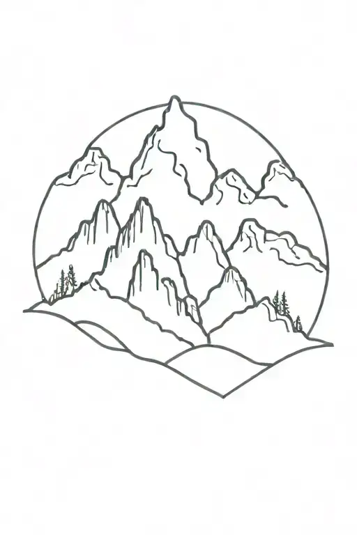 Christian mountain range tattoo design idea