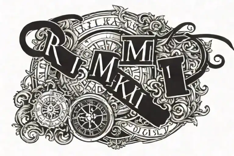 roman numerals for September 13 2011 with Nathaniel integrated  tattoo design idea