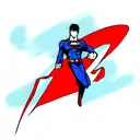 superman logo outline colour tattoo design idea