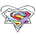 superman logo outline colour tattoo design idea