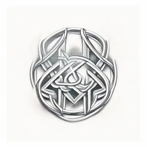 S+N+M heart (Bond) heartigram heart original tribal tattoo design