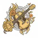 Guitar and god is greater than highs and lows tattoo design idea