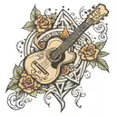 Guitar and god is greater than highs and lows tattoo design idea