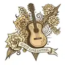 Guitar and god is greater than highs and lows tattoo design idea