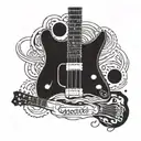 Guitar and god is greater than highs and lows tattoo design idea