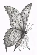 A butterfly with thin pointed wings tattoo design idea