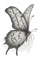 A butterfly with thin pointed wings tattoo design idea
